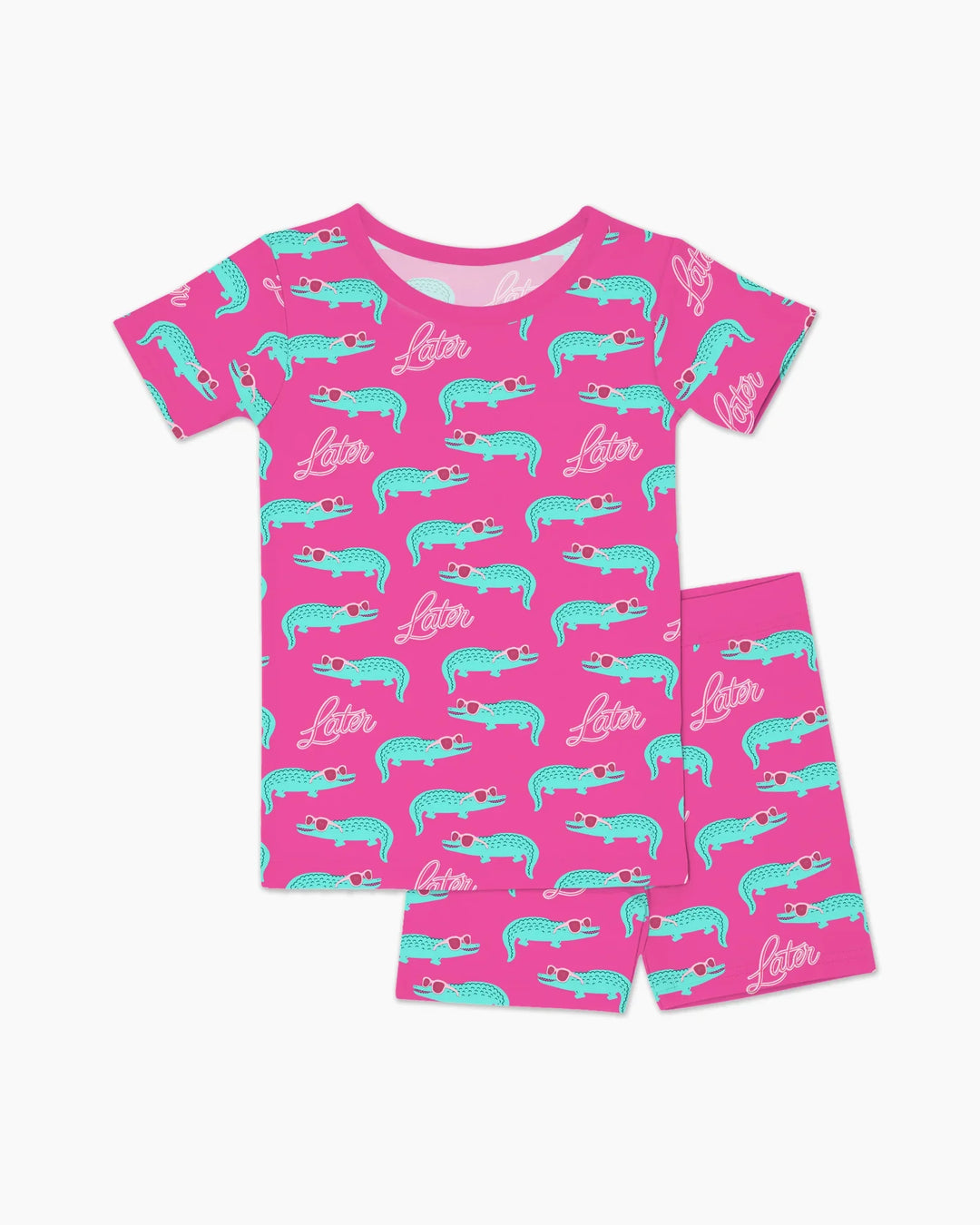 Pijama de dos piezas de manga corta y pantalón corto Later Gator de bambú