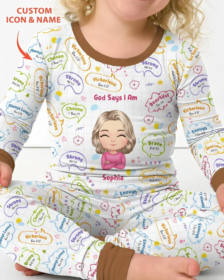 Zweiteiliges Langarm-Pyjama-Set mit Sommerfrüchten