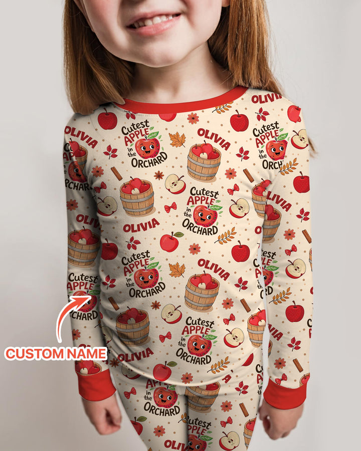 Cutest Apple In The Orchard Bamboo Two Piece Long Sleeve Pajama Set