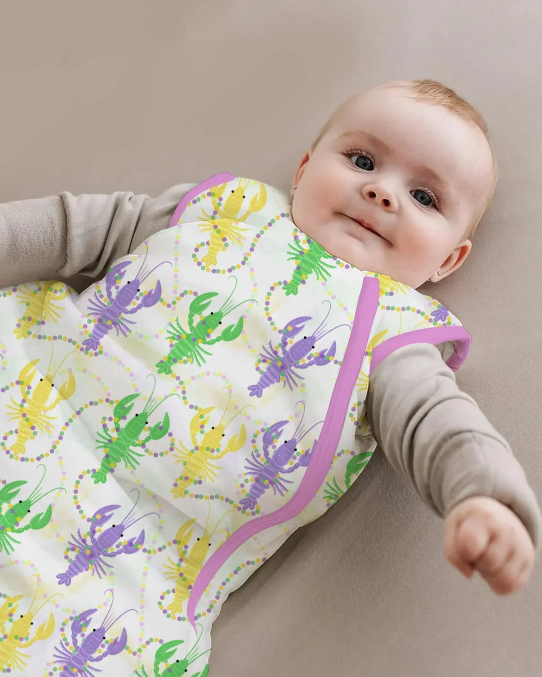 Mardi Gras Crawfish Family Matching Bamboo Sleep Bag