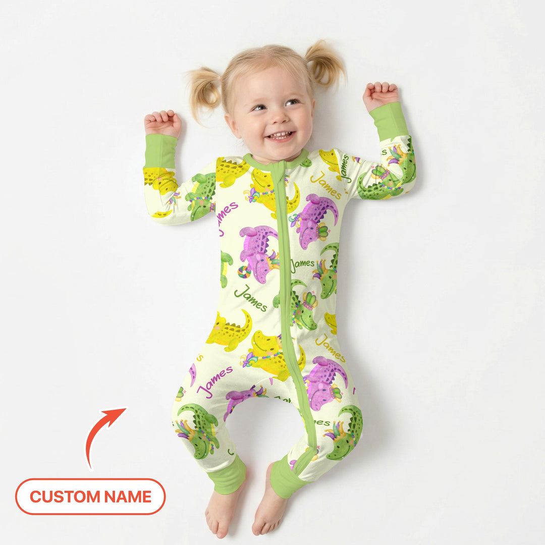 Custom Name Mardi Gras Alligator Convertible Zippy