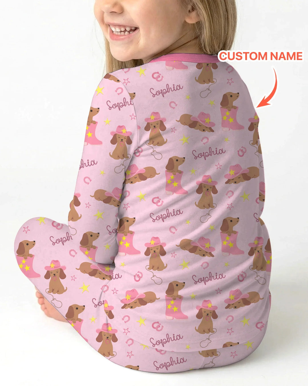 Howdy Dachshund Two Piece Long Sleeve Pajama Set