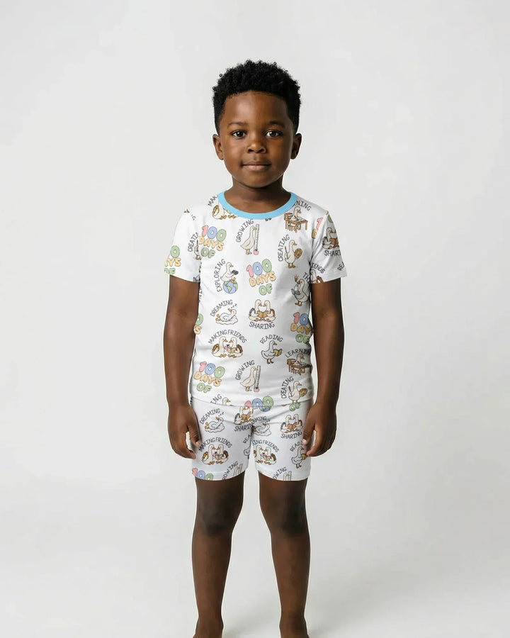 100 Days Of... Bamboo Two Piece Short Sleeve Shorts Pajama Set