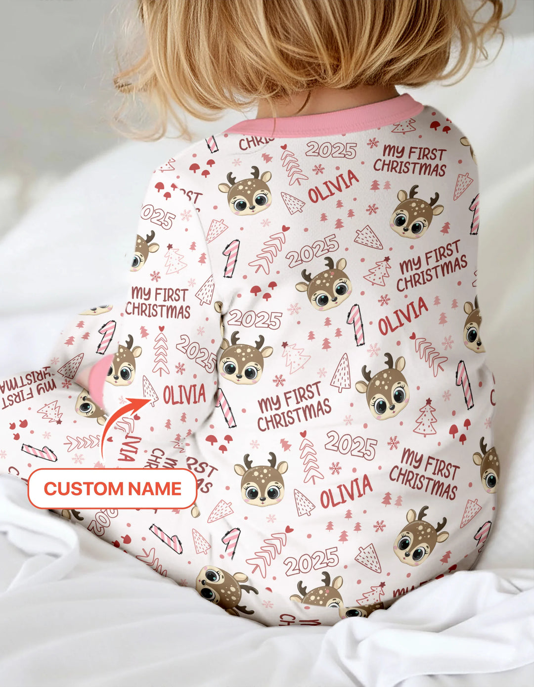 Custom Name Cute Reindeer My First Christmas Convertible Zippy