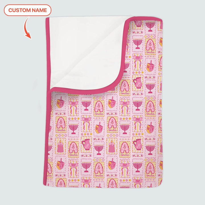 Custom Name Hanukkah Wonderland Toddler Blanket