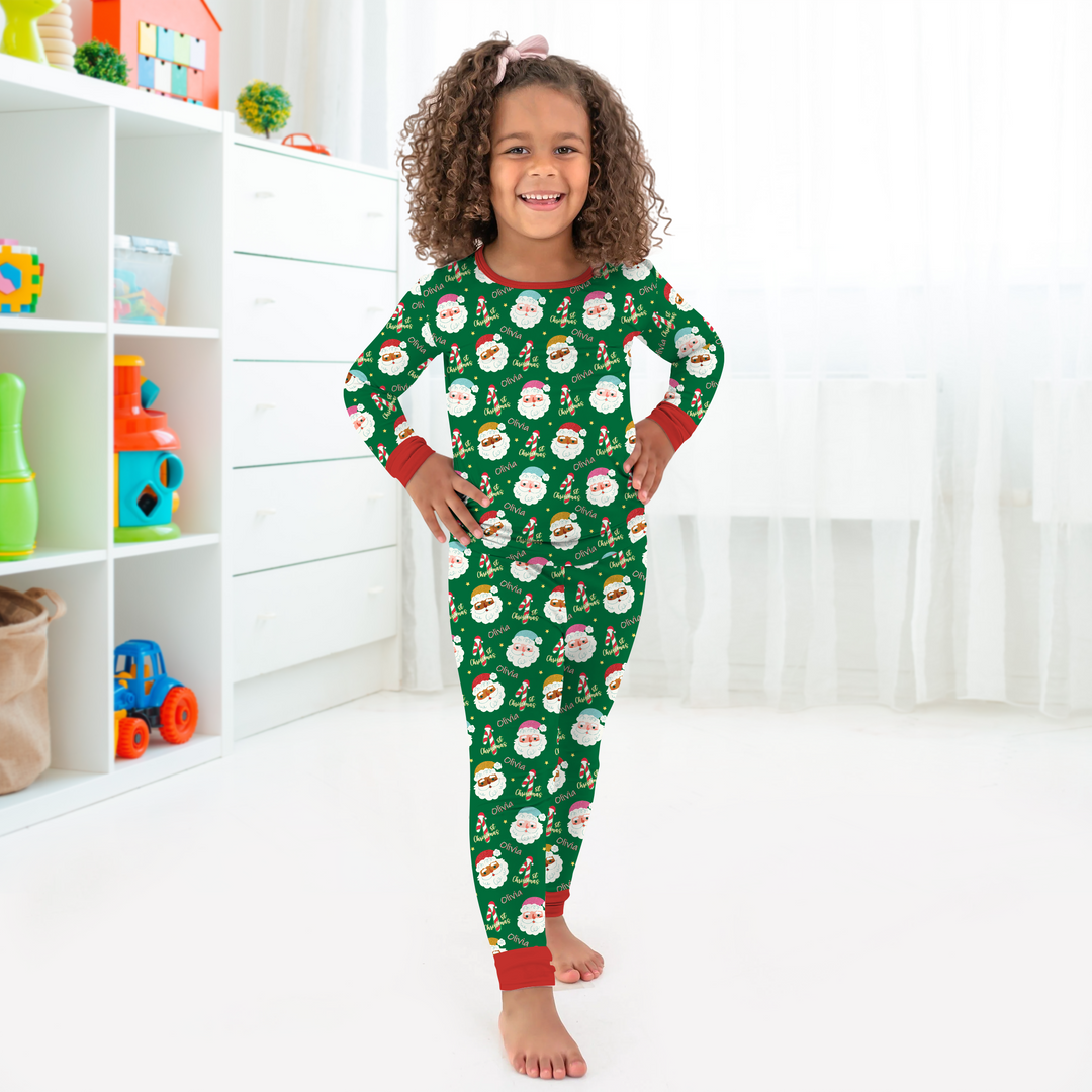 Personalized 1st Christmas Two Piece Long Sleeve Pajama Set