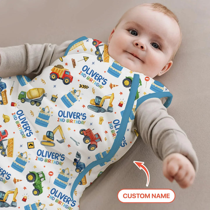 Custom Name Little Builder's Birthday Sleep Bag