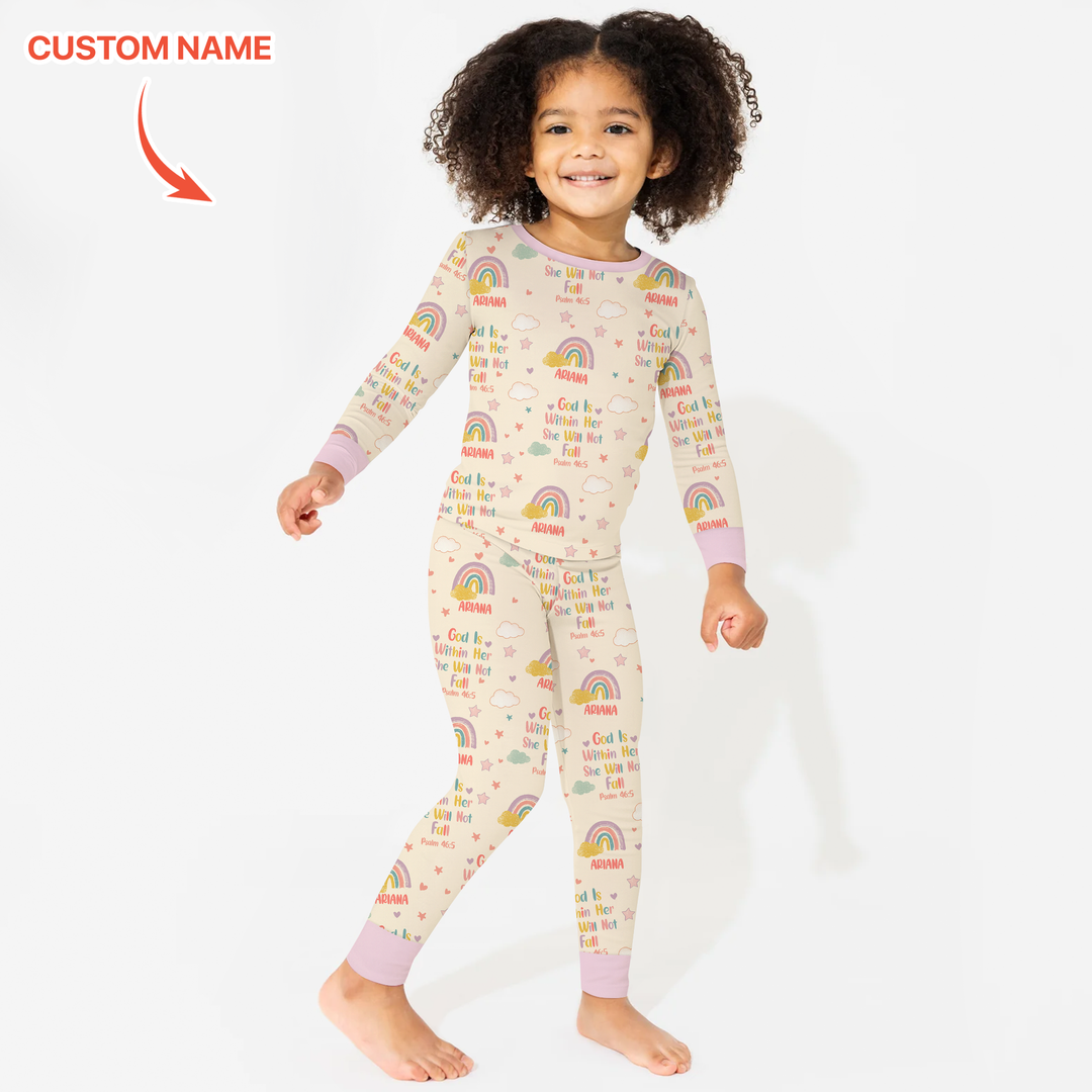 Zweiteiliges Langarm-Pyjama-Set mit Sommerfrüchten