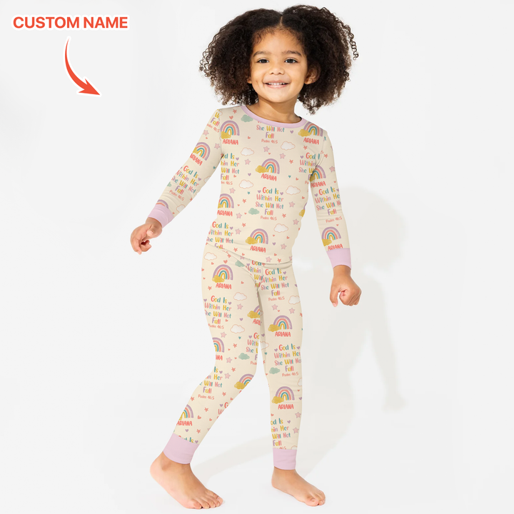 Zweiteiliges Langarm-Pyjama-Set mit Sommerfrüchten