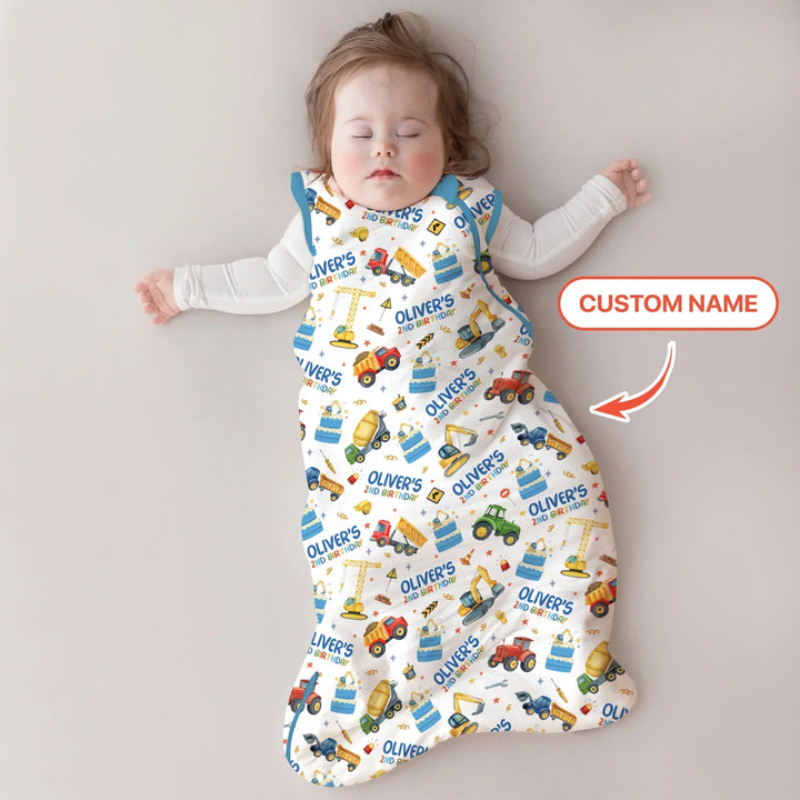 Custom Name Little Builder's Birthday Sleep Bag