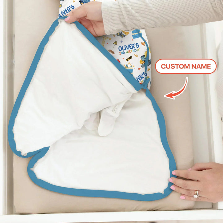 Custom Name Little Builder's Birthday Sleep Bag