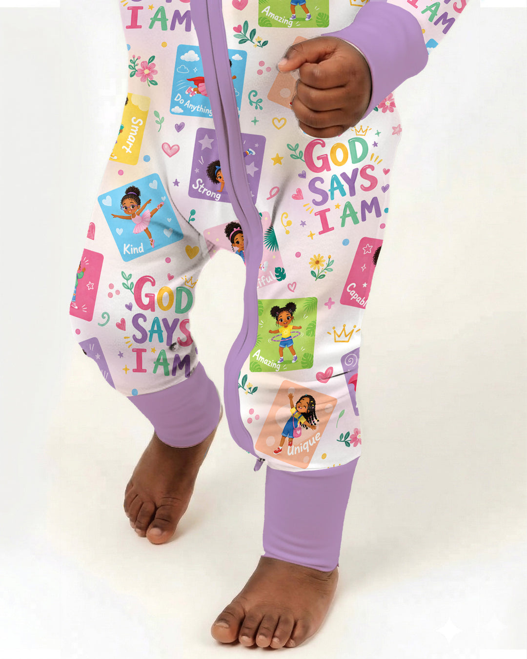 God Says I Am Black Girl Bamboo Convertible Zippy