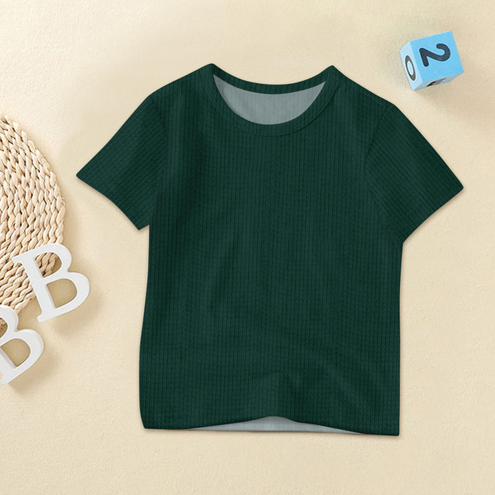 Deep Forest Green Ribbed Bamboo Baby Clothing – Warm and Earthy