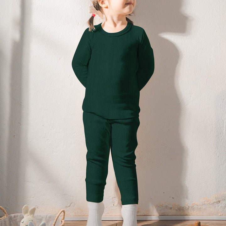 Deep Forest Green Ribbed Bamboo Baby Clothing – Warm and Earthy