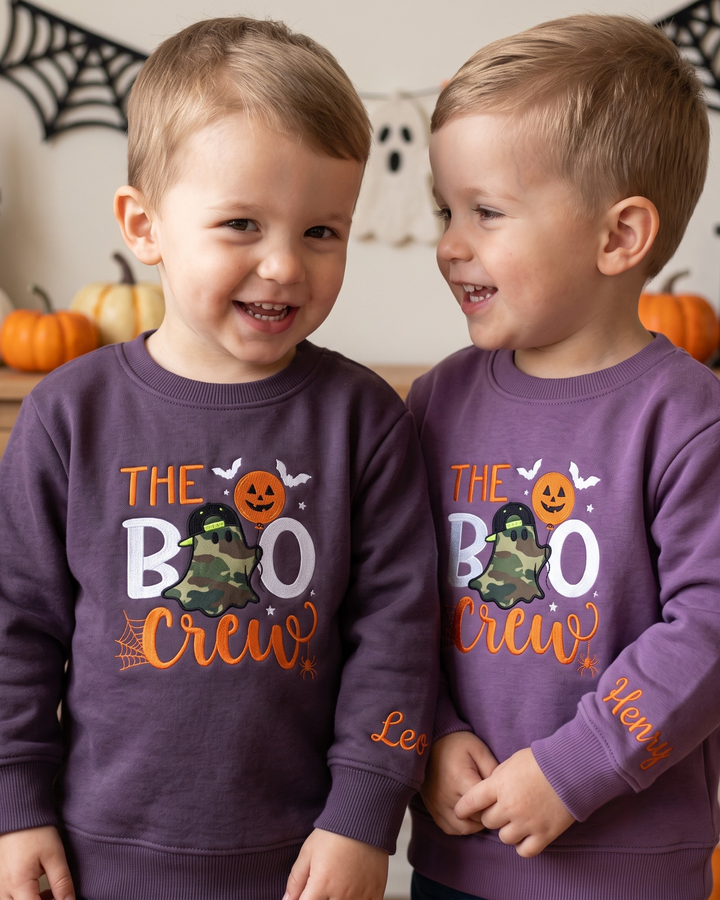 The Boo Crew Applique Embroidered Bamboo Crewneck Sweatshirt