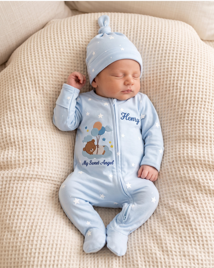 Gerippte Babykleidung mit individuellem Foto - Weich &amp; Skizzenhaft