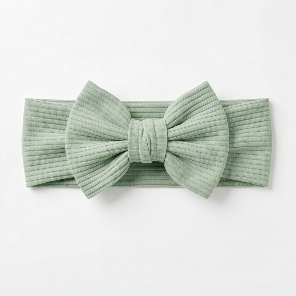 Ribbed Bamboo Luxe Bow Headband