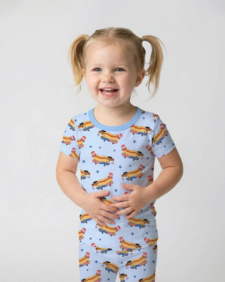 American Hot Dog Bamboo Two Piece Short Sleeve Pajama Set