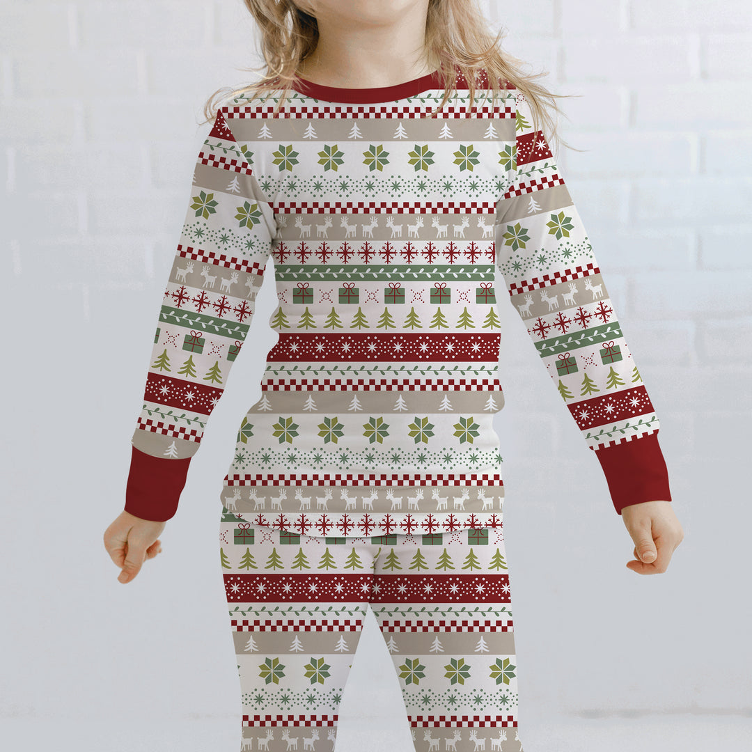 Zweiteiliges Langarm-Pyjama-Set mit Sommerfrüchten