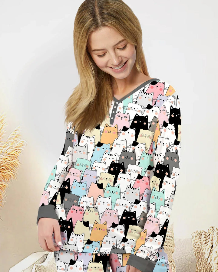 Purrfect Crowd Women Pajama Set
