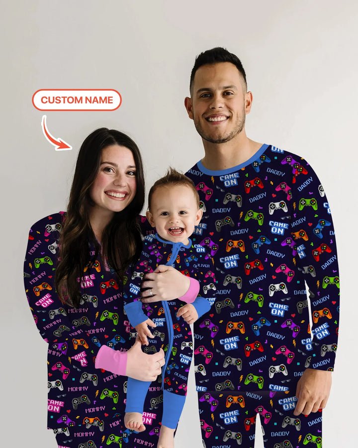 Custom Name Game On Family Matching Bamboo Women Pajama Set