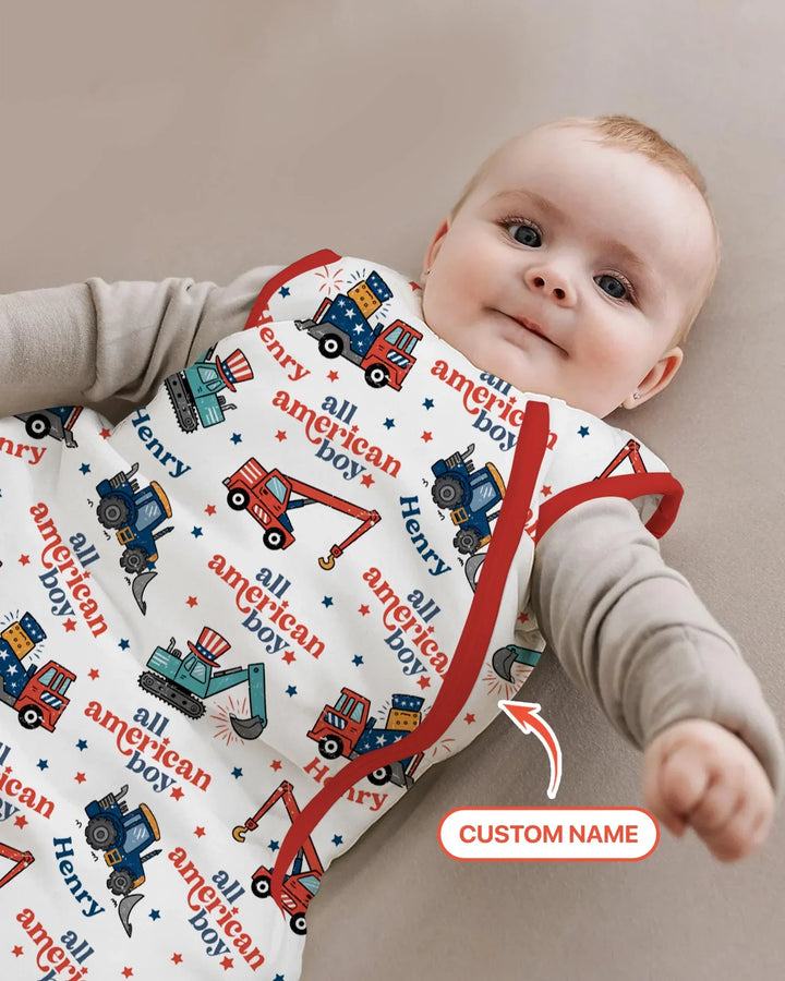Custom Name All-American Boy Bamboo Sleep Bag
