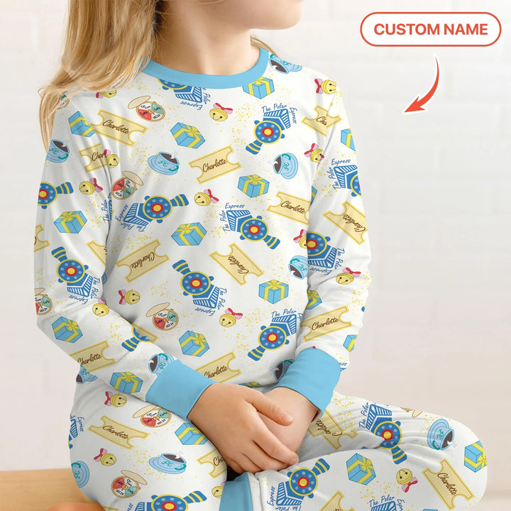 Express Train Christmas Two Piece Long Sleeve Pajama Set