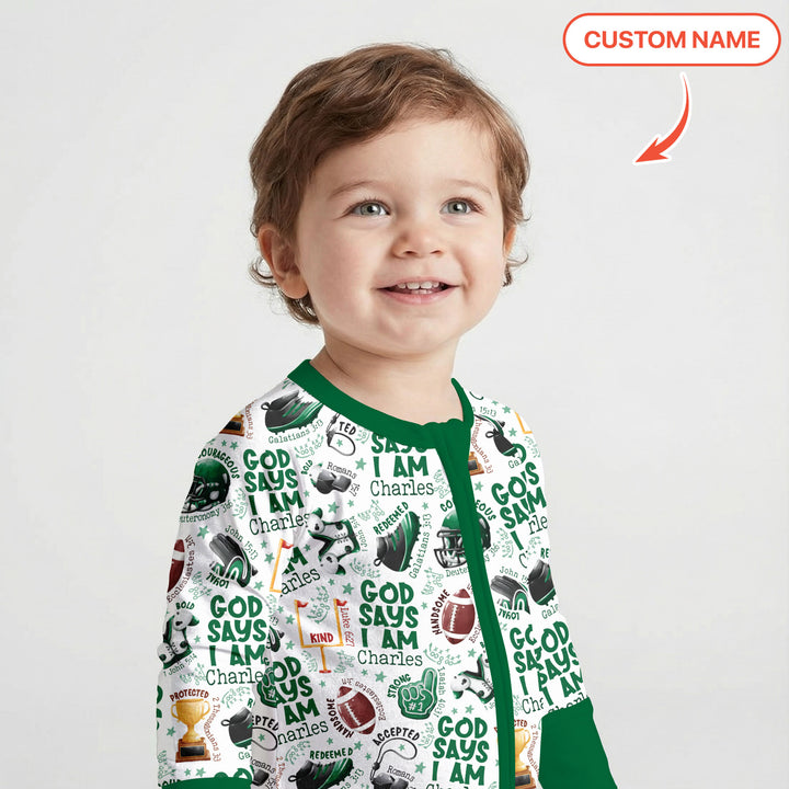 God Says I Am Touch Down Time Custom Name  Convertible Zippy