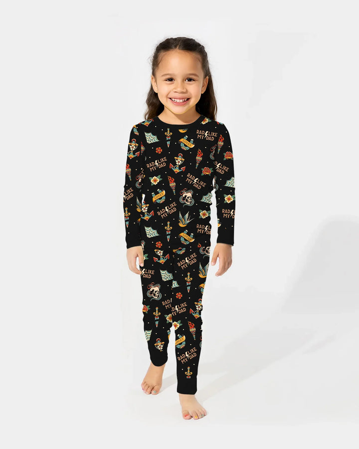 Rad Dad Society Daddy & Me Matching Bamboo Two Piece Long Sleeve Pajama Set