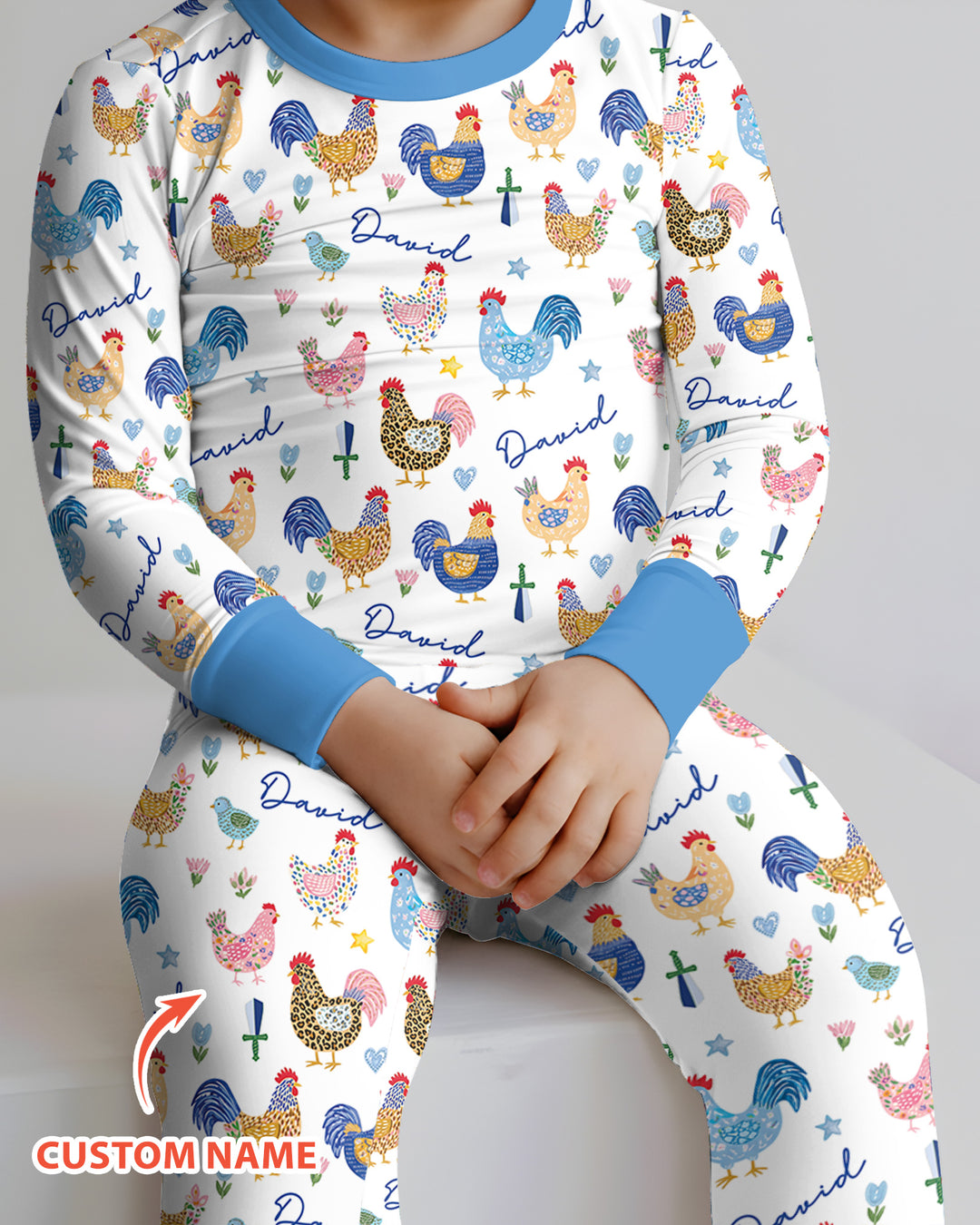 Cluck And Cozy Bamboo Two Piece Long Sleeve Pajama Set