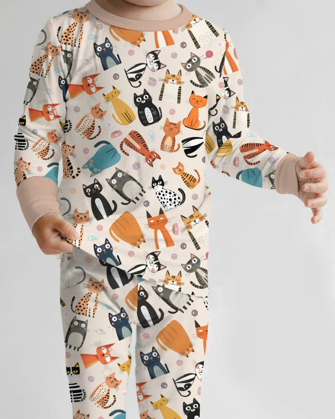 Zweiteiliges Langarm-Pyjama-Set mit Sommerfrüchten