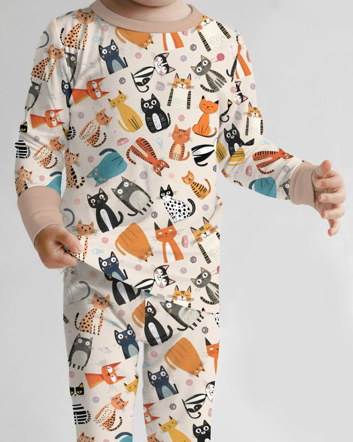 Zweiteiliges Langarm-Pyjama-Set mit Sommerfrüchten