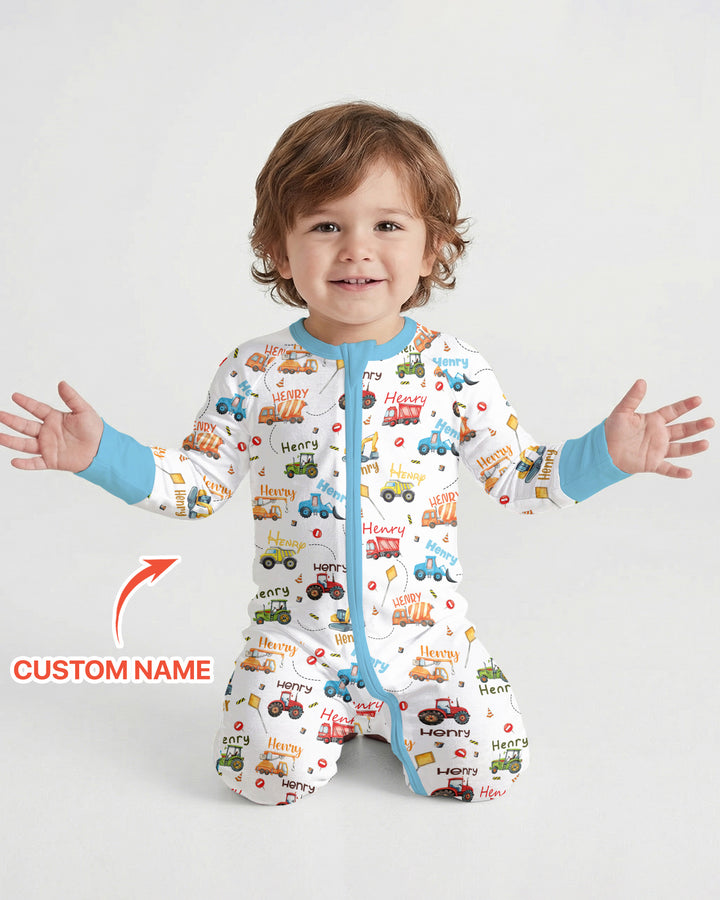 Construction Vehicles Custom Name Convertible Zippy