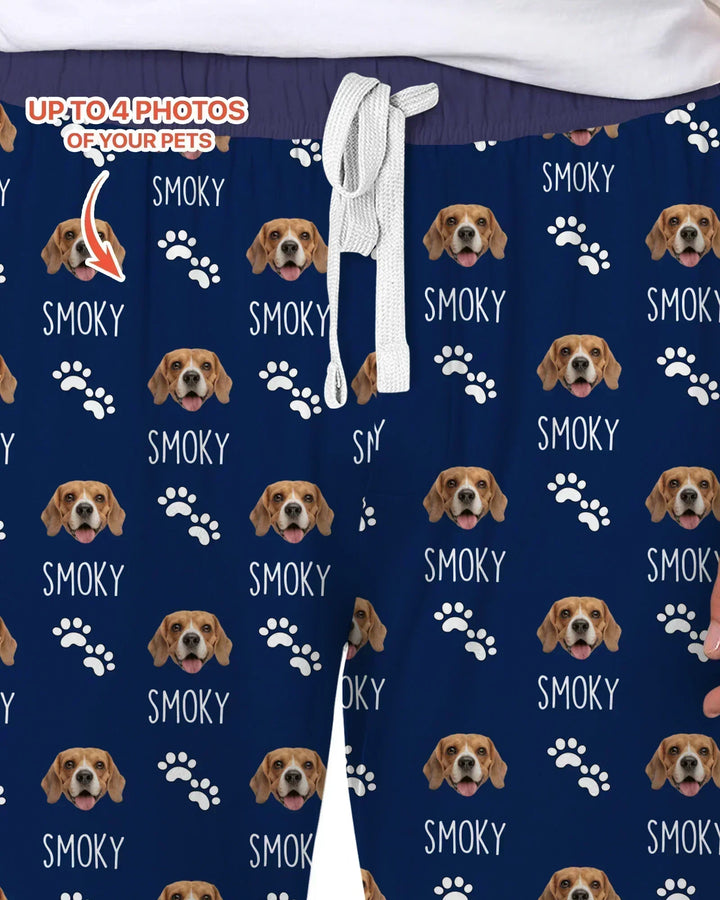 Custom Name and Pet Photos Men's Pajama Set