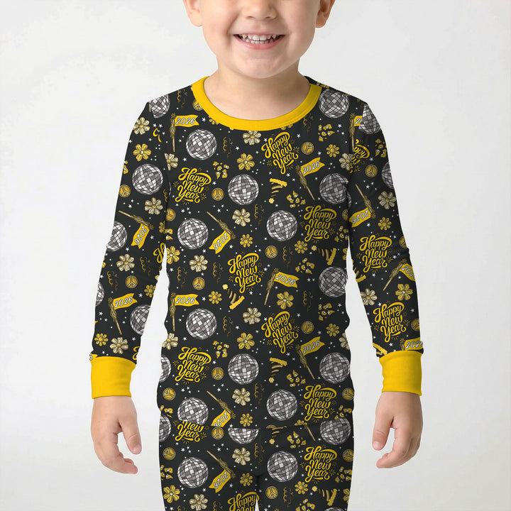 Disco New Years Eve Two Piece Long Sleeve Pajama Set