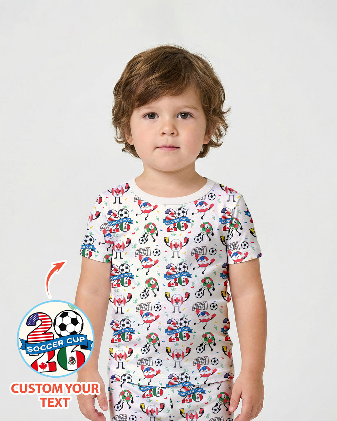 Soccer Squad 2026 Bamboo Two Piece Short Sleeve Shorts Pajama Set
