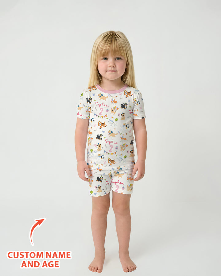 Schlafanzug-Set zweiteilig, kurze Ärmel, kurze Hose, Bambus