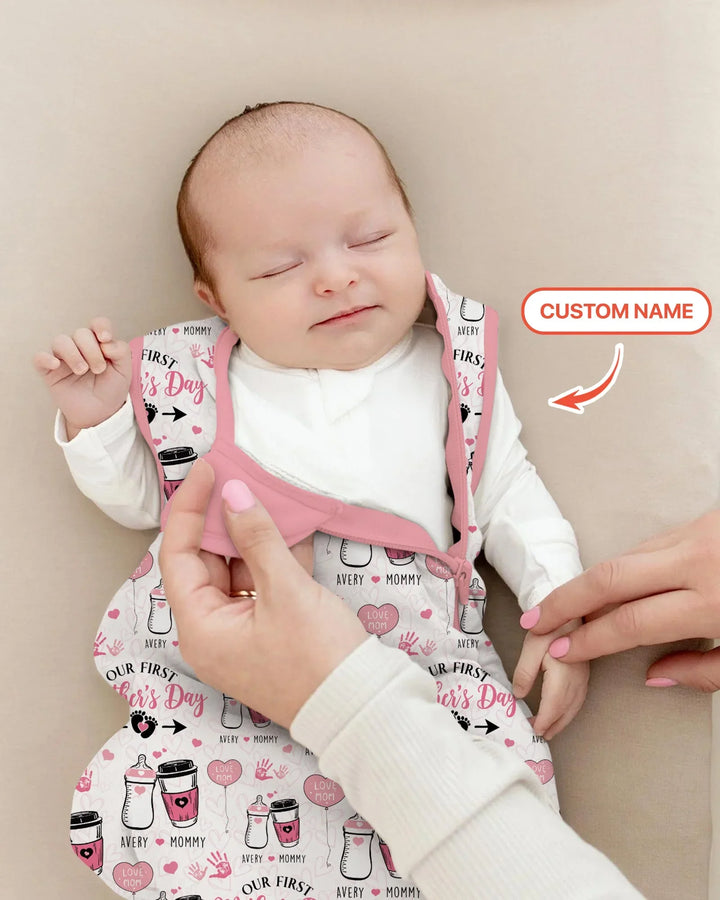 Bolsa de dormir de bambú para el Primer Día de la Madre con nombre personalizado