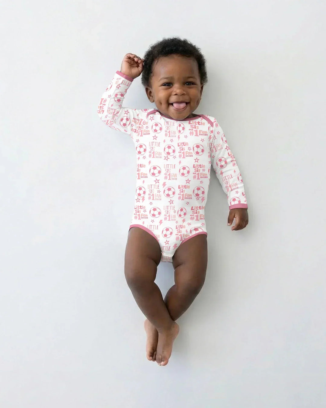 Little Sister and Bro #1 Fan Soccer Bamboo Bodysuit