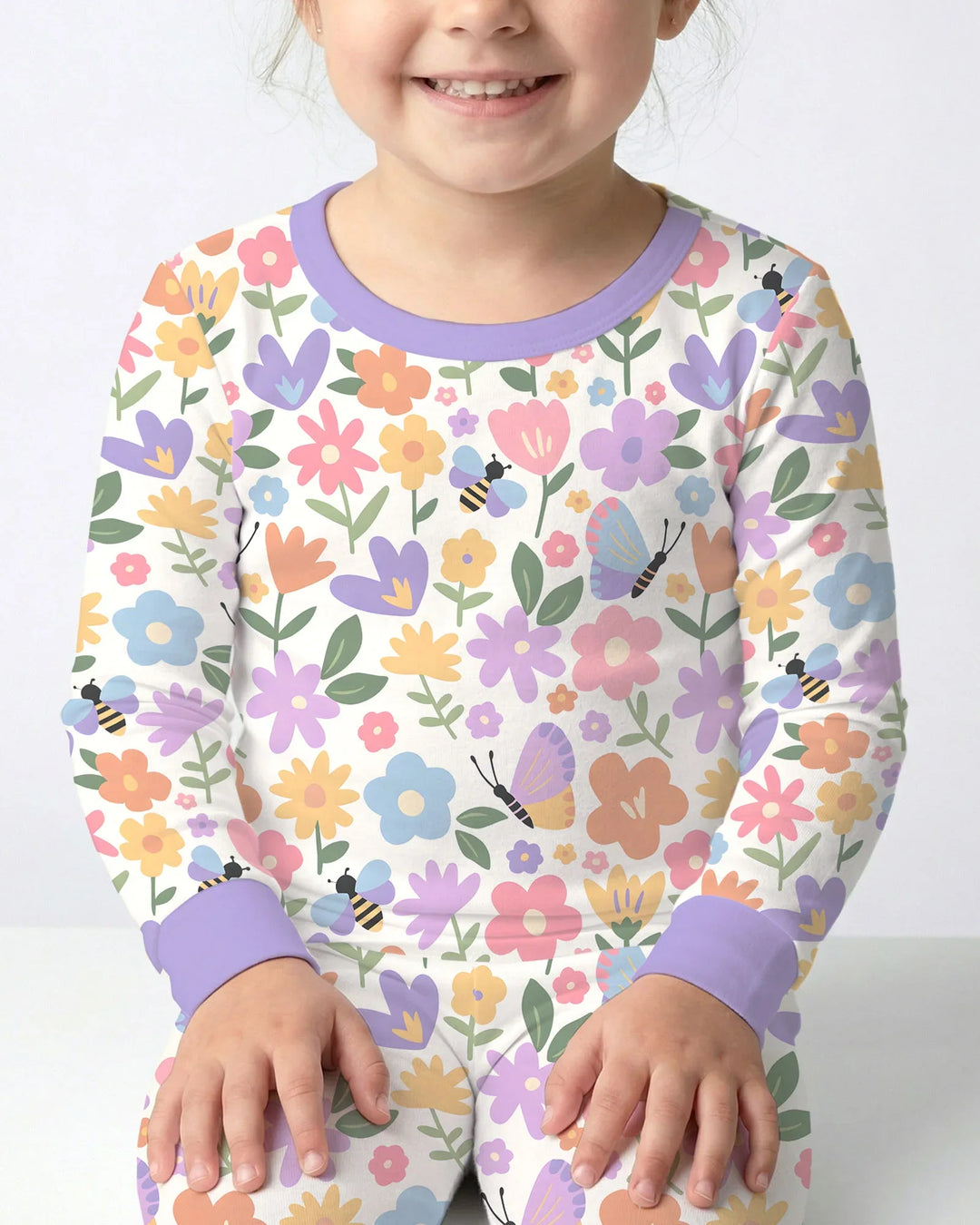 Zweiteiliges Langarm-Pyjama-Set mit Sommerfrüchten