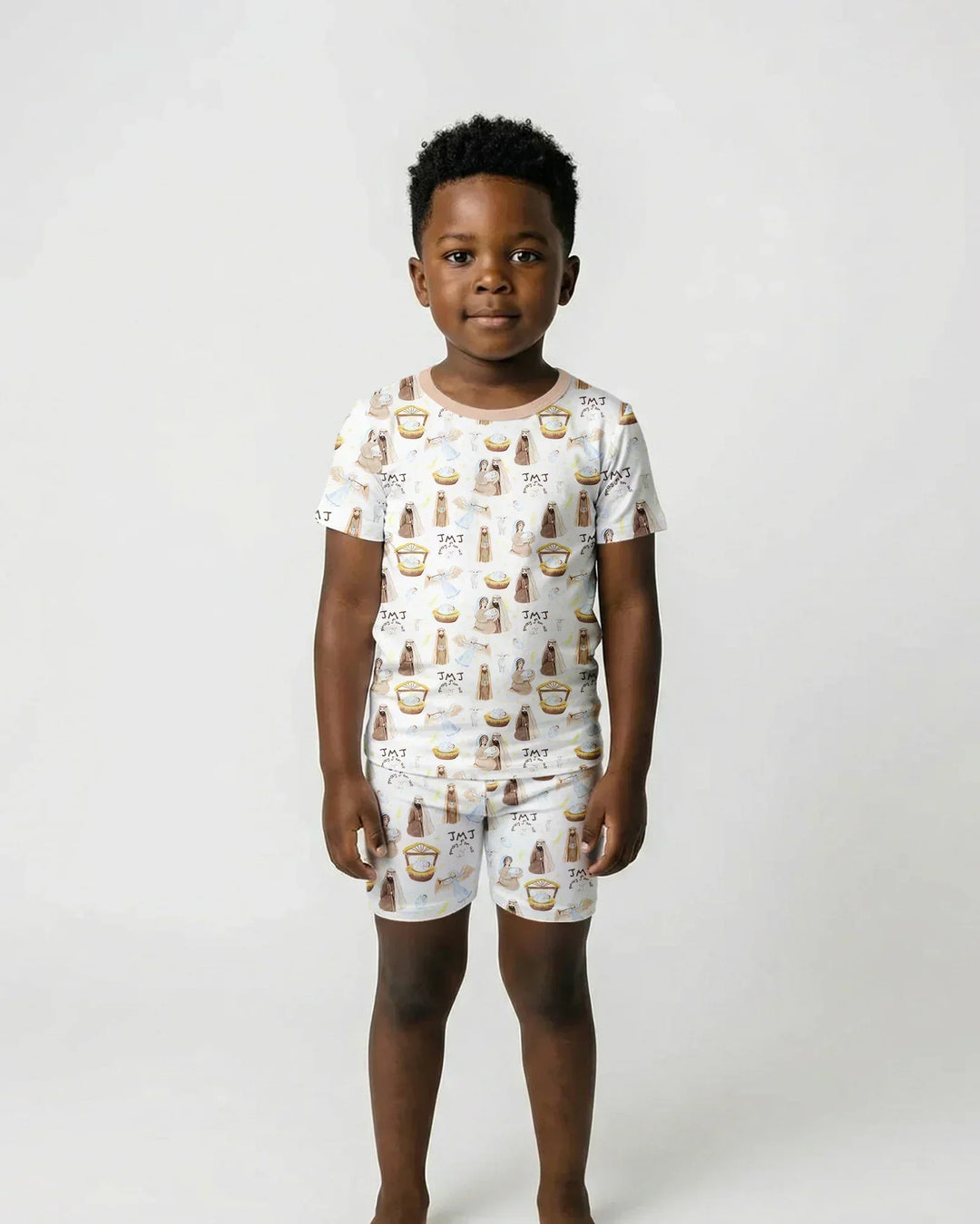 Holy Family Two Piece Short Sleeve Shorts Pajama Set