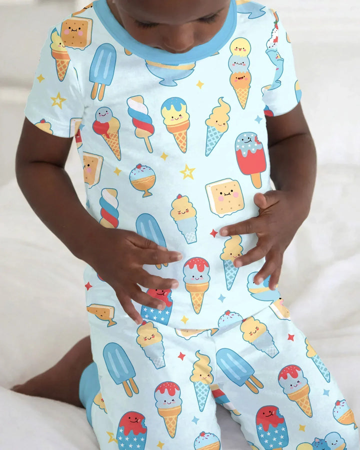 American Ice cream Two Piece Short Sleeve Pajama Set