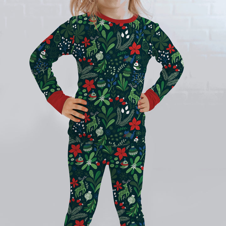 Zweiteiliges Langarm-Pyjama-Set mit Sommerfrüchten