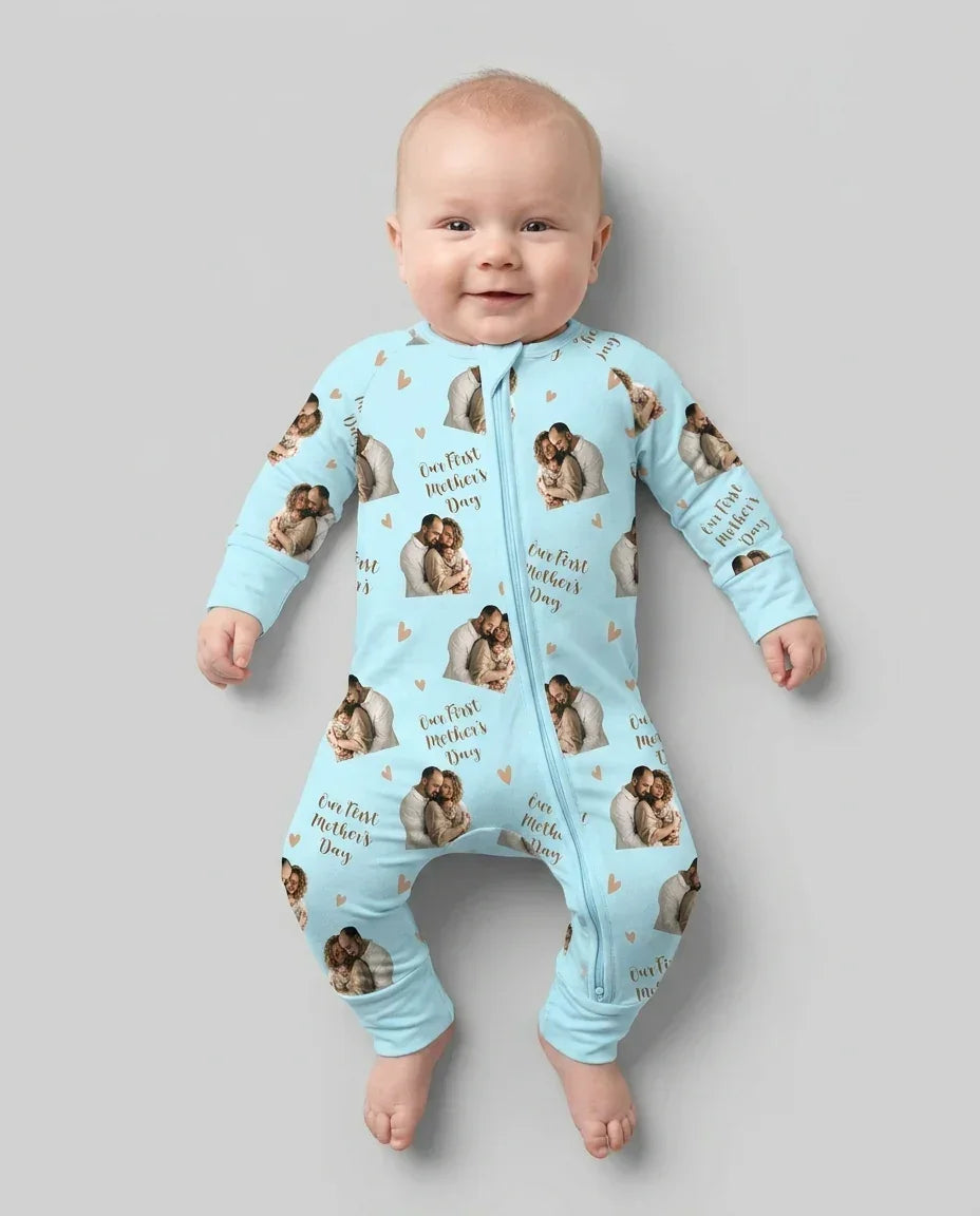 Foto personalizada Nuestro primer (invierno/Navidad/etc.) como padres Bambú Convertible con cremallera