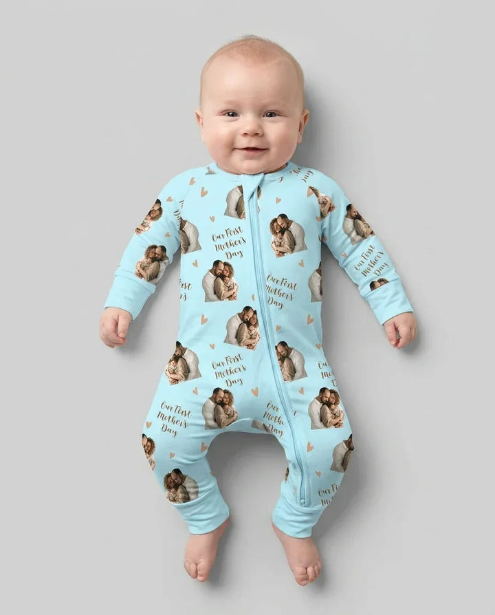 Foto personalizada Nuestro primer (invierno/Navidad/etc.) como padres Bambú Convertible con cremallera