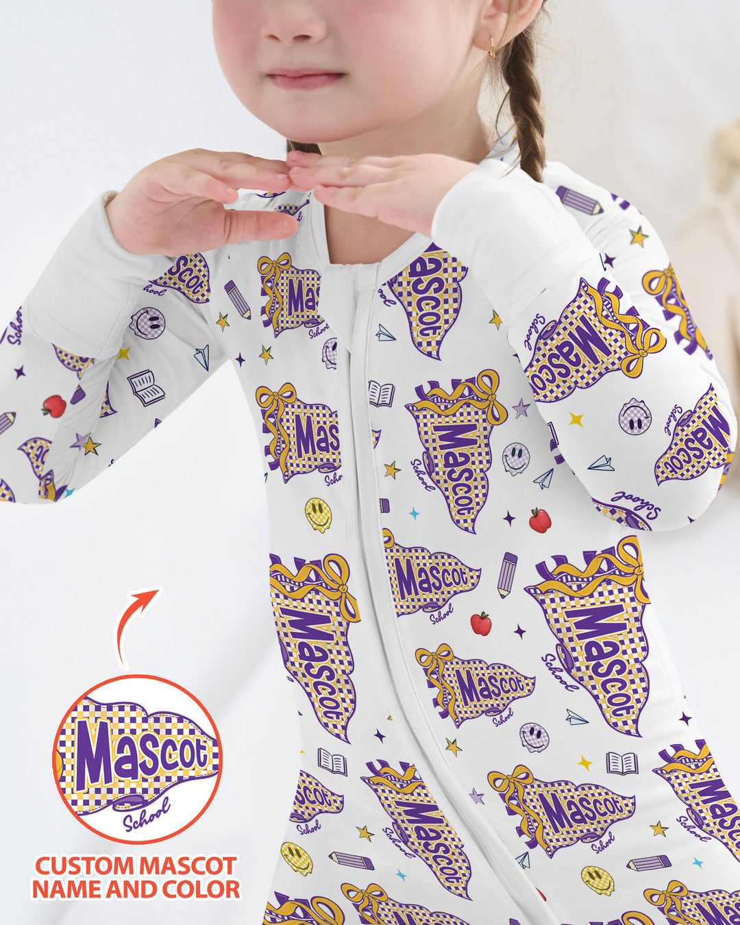 Custom Mascot School Name Bamboo Convertible Zippy
