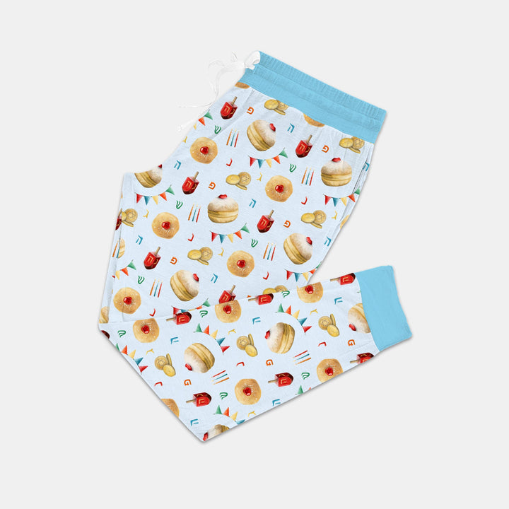 Hanukkah Donuts Women Pajama Set , Hanukkah Donuts Women Pajama Set - Only Pants / S / Blue