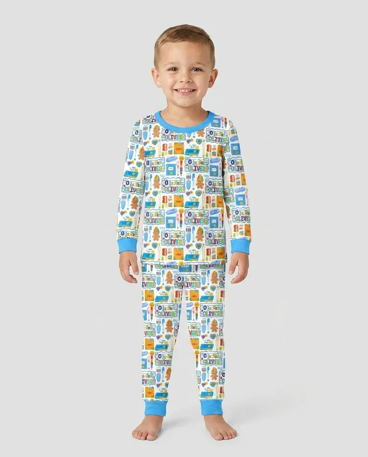 Custom Name Classroom Cuties Bamboo Two Piece Long Sleeve Pajama Set