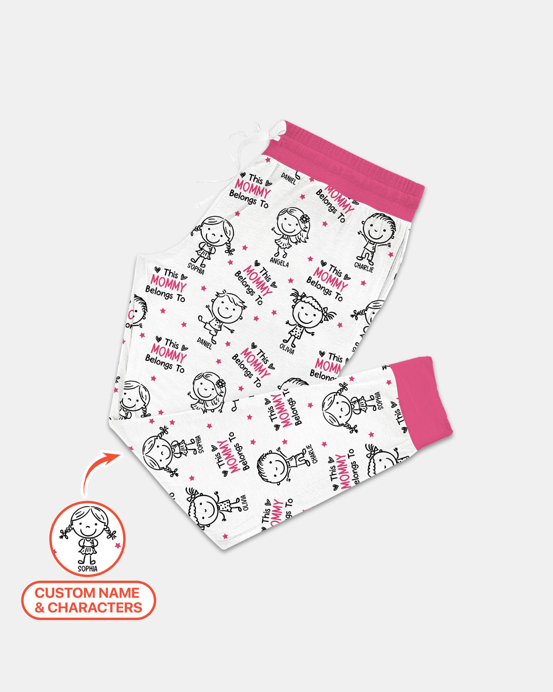 Custom Name "This Mommy Belongs To" Doodle Women Pajama Set