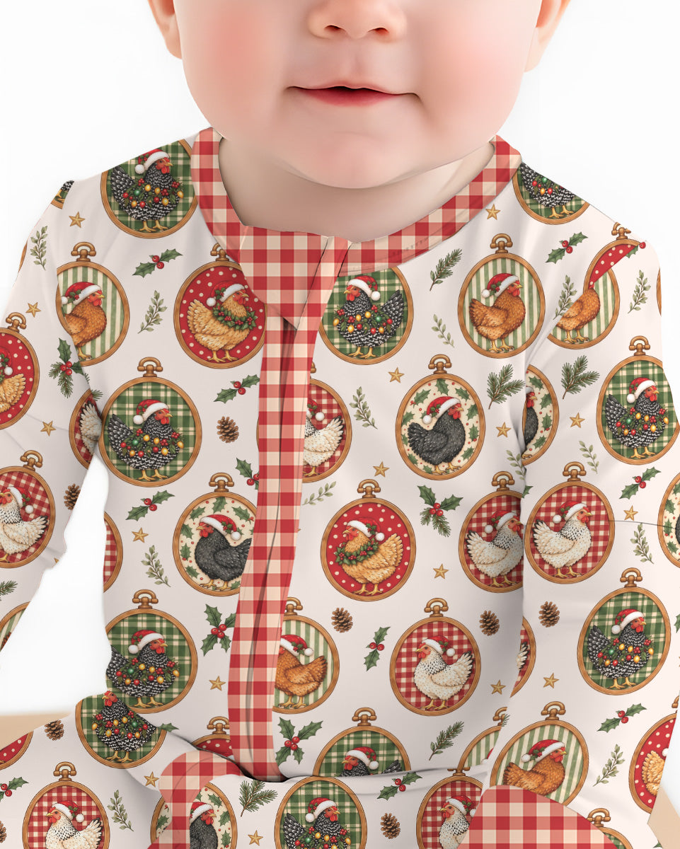 Chicken Merry Clucking Christmas Bamboo Convertible Zippy